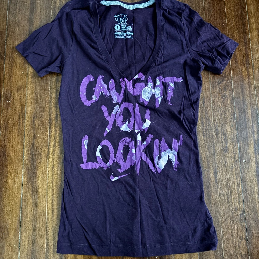 Nike Purple Graphic Fitted Short Sleeve Tee